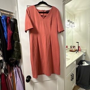Coral V-Neck Dress